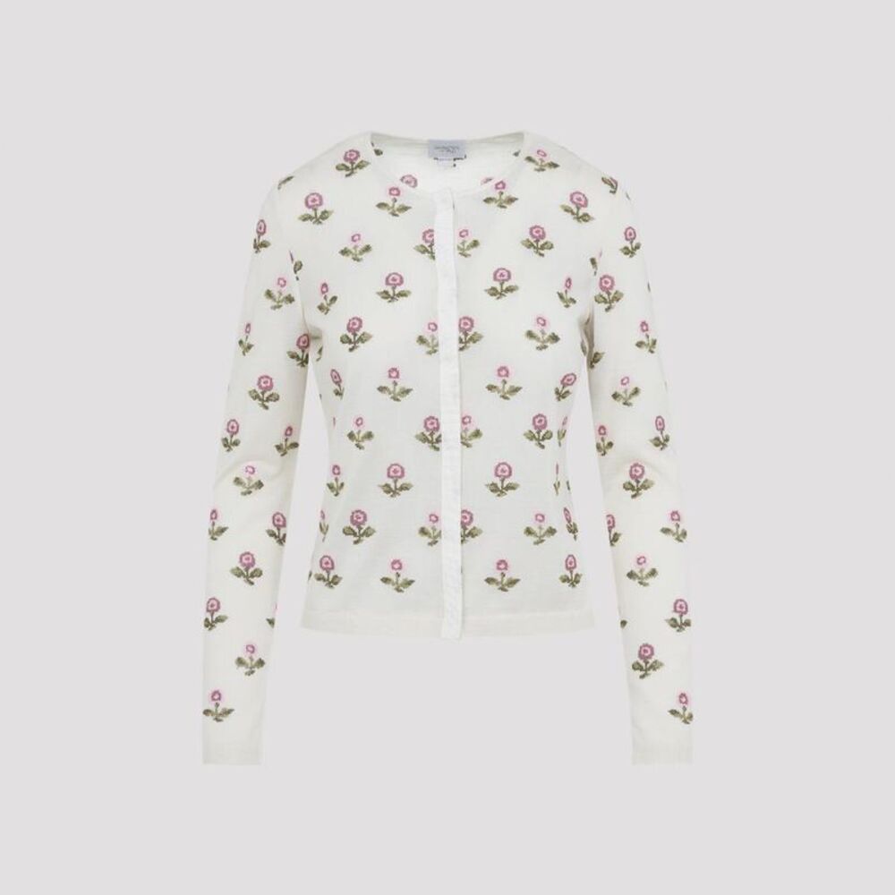 GIAMBATTISTA VALLI Floral Embroidered Cardigan Women NUDE & NEUTRALS Sweaters &